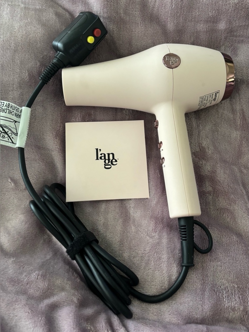 L'ange Soleil Professional Hair Dryer in Blush Pink with Rose Gold Accents